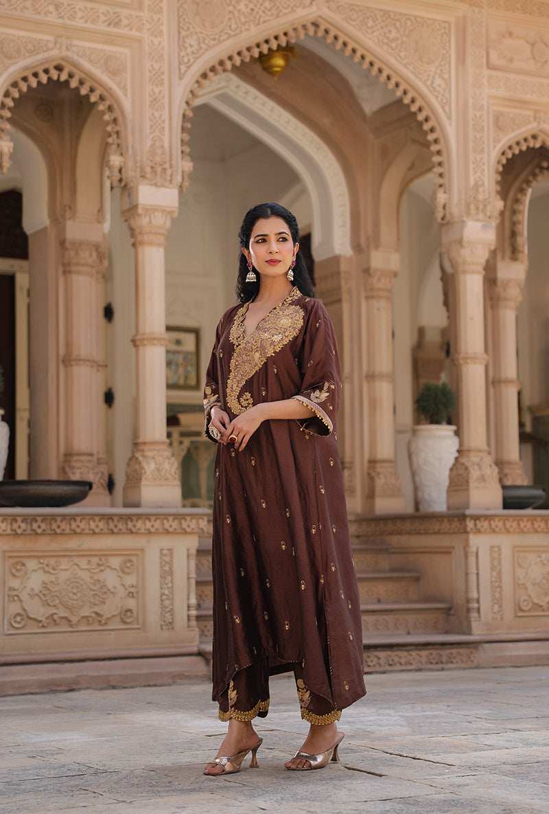 Brown Raag Kaftan Set