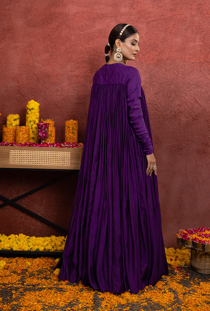 Purple Flared Rooh Anarkali