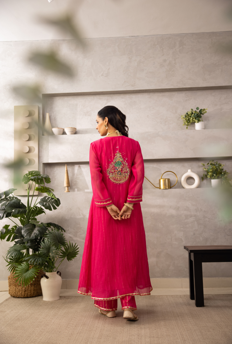 Pink Angrakha Laado Kurta Set