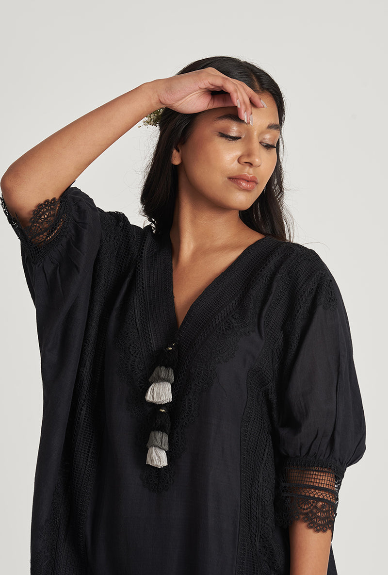 Midnight Black Kaaftan Leila Pakizah Kurta Set