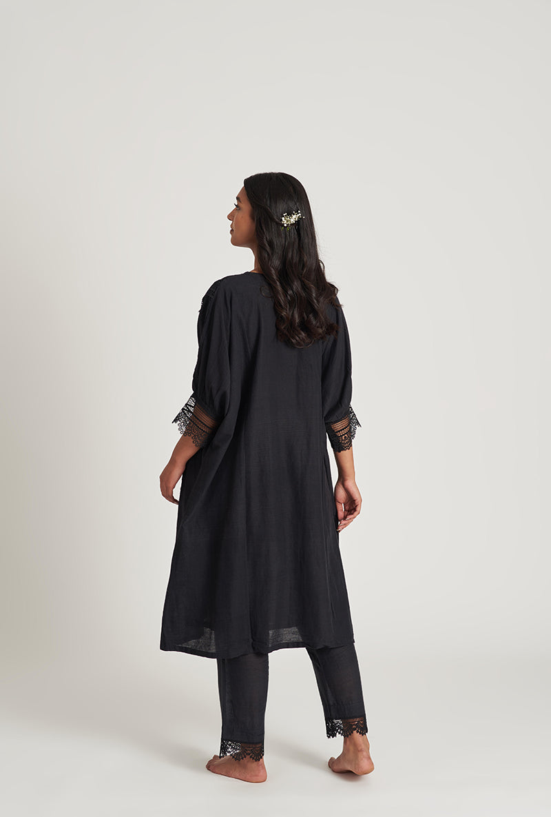 Midnight Black Kaaftan Leila Pakizah Kurta Set