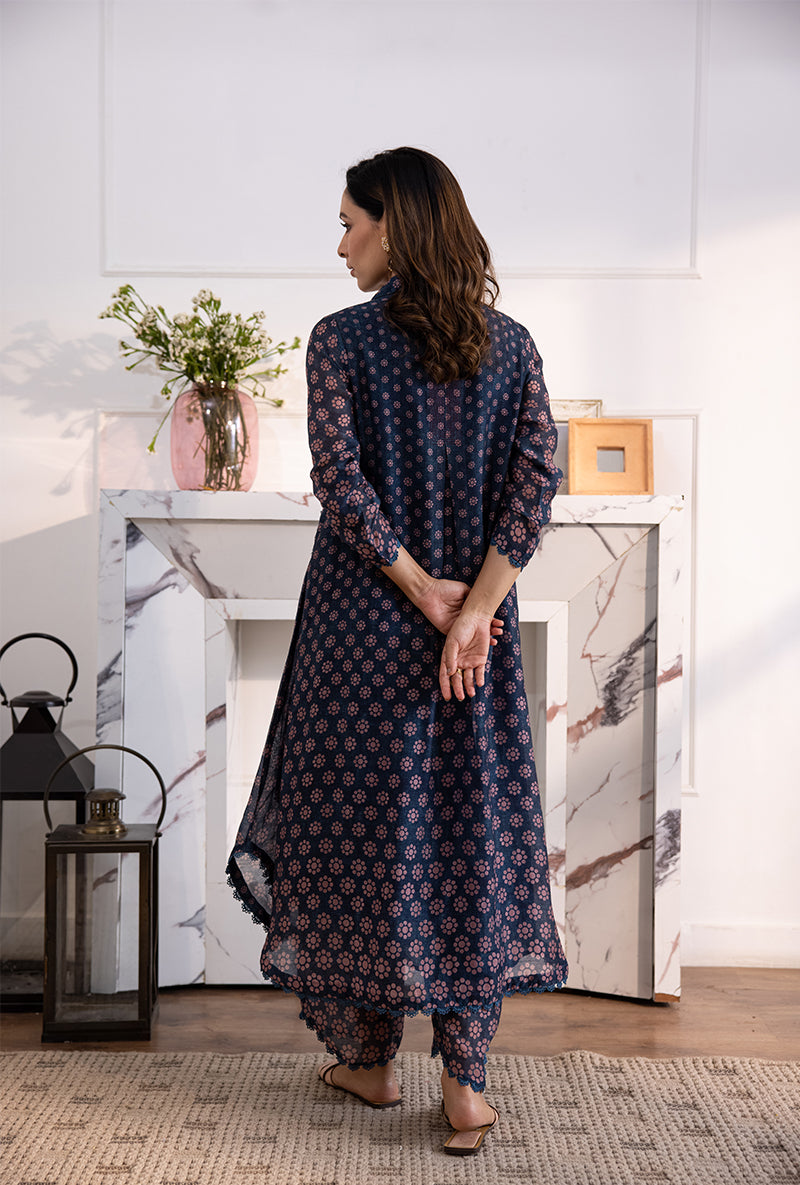 Blue Collar Cascade Navya Kurta Set