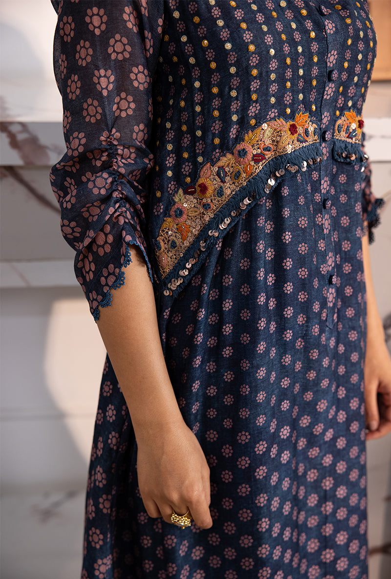 Blue Collar Cascade Navya Kurta Set