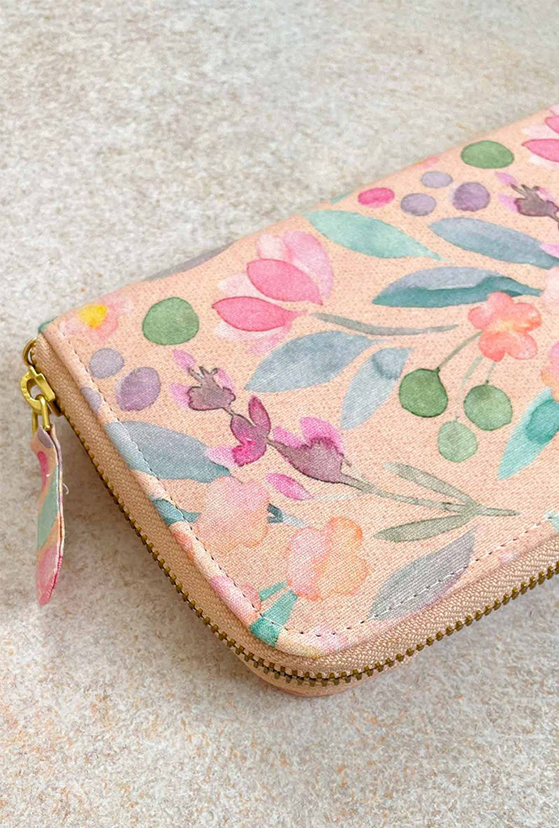 Peach Cynthia Floral Printed Wallet