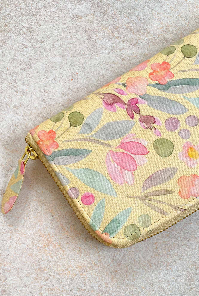 Yellow Cynthia Floral Printed Wallet