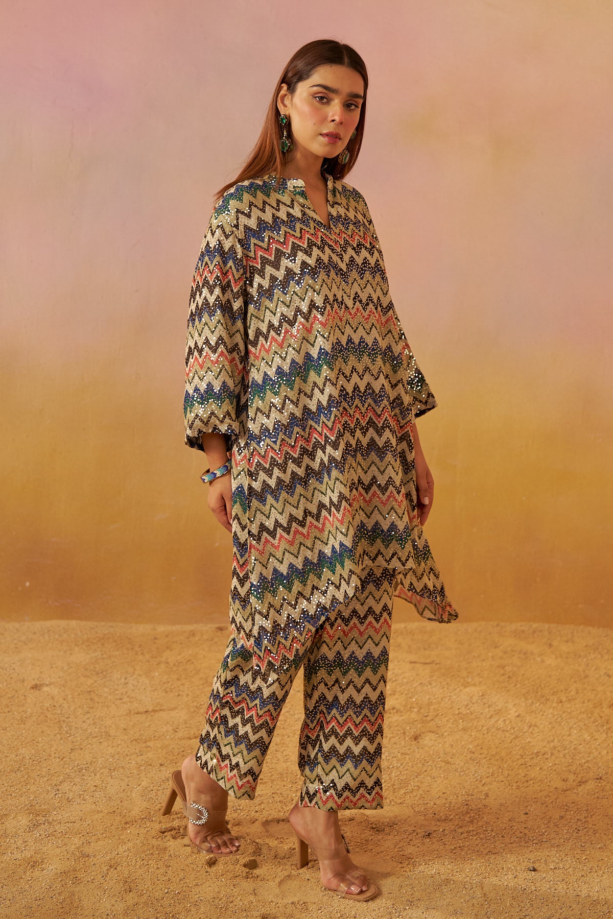 Blue & Black Missoni Asymmetric Zooni Co-Ord Set