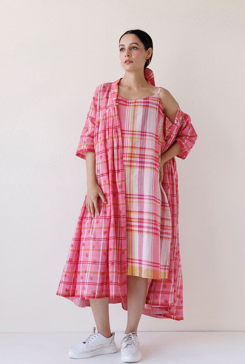 Pink Checks Blush Jacket Dress