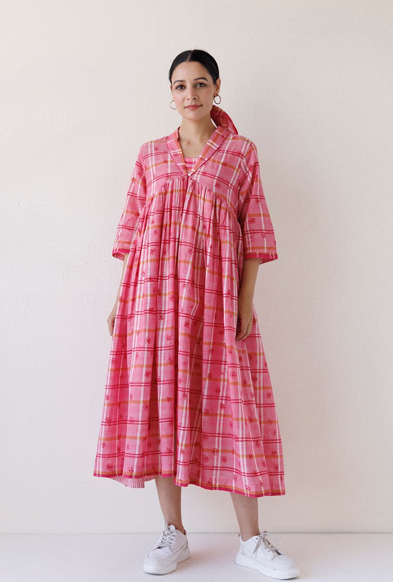 Pink Checks Blush Jacket Dress