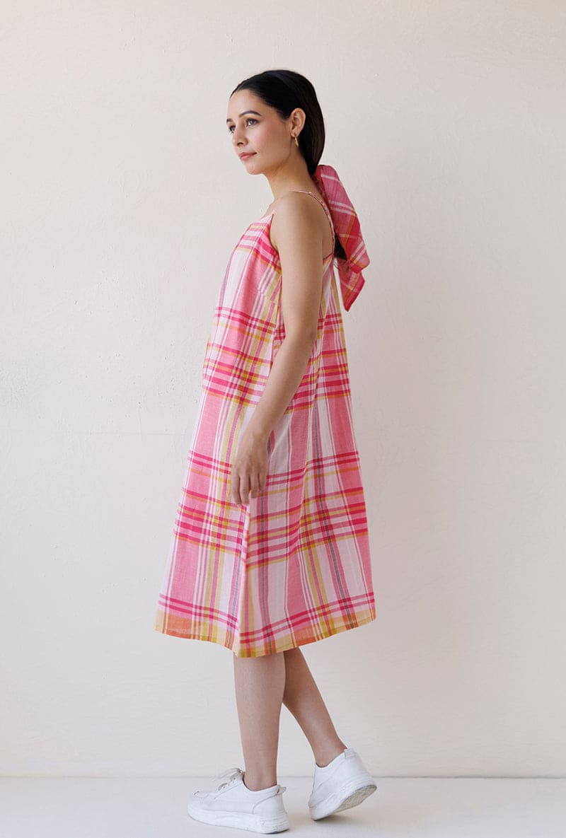 Pink Checks Blush Jacket Dress