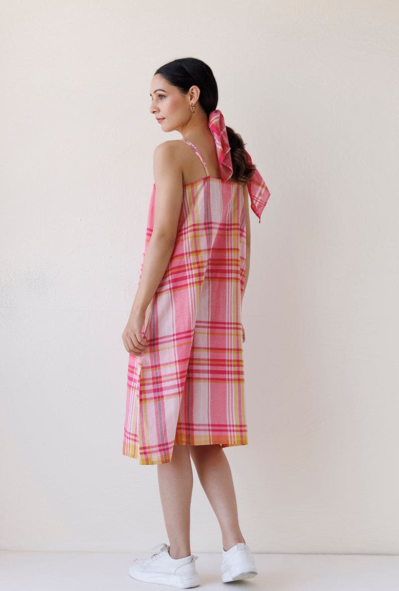 Pink Checks Blush Jacket Dress