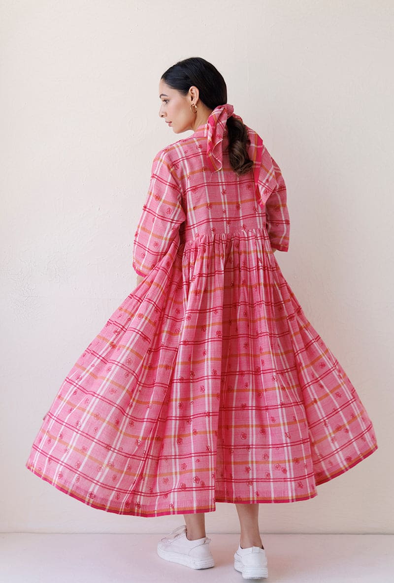 Pink Checks Blush Jacket Dress