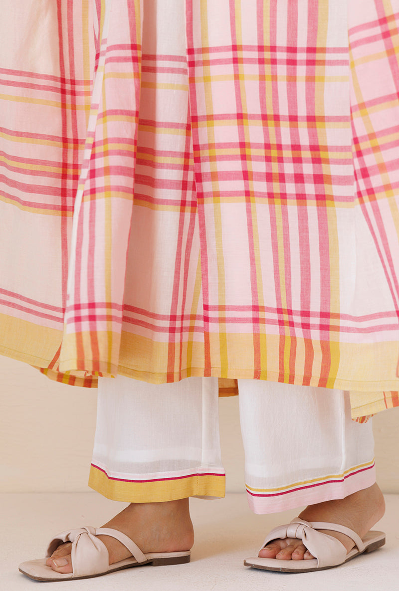 Pink Checks Kaftan Blush Co-Ord Set