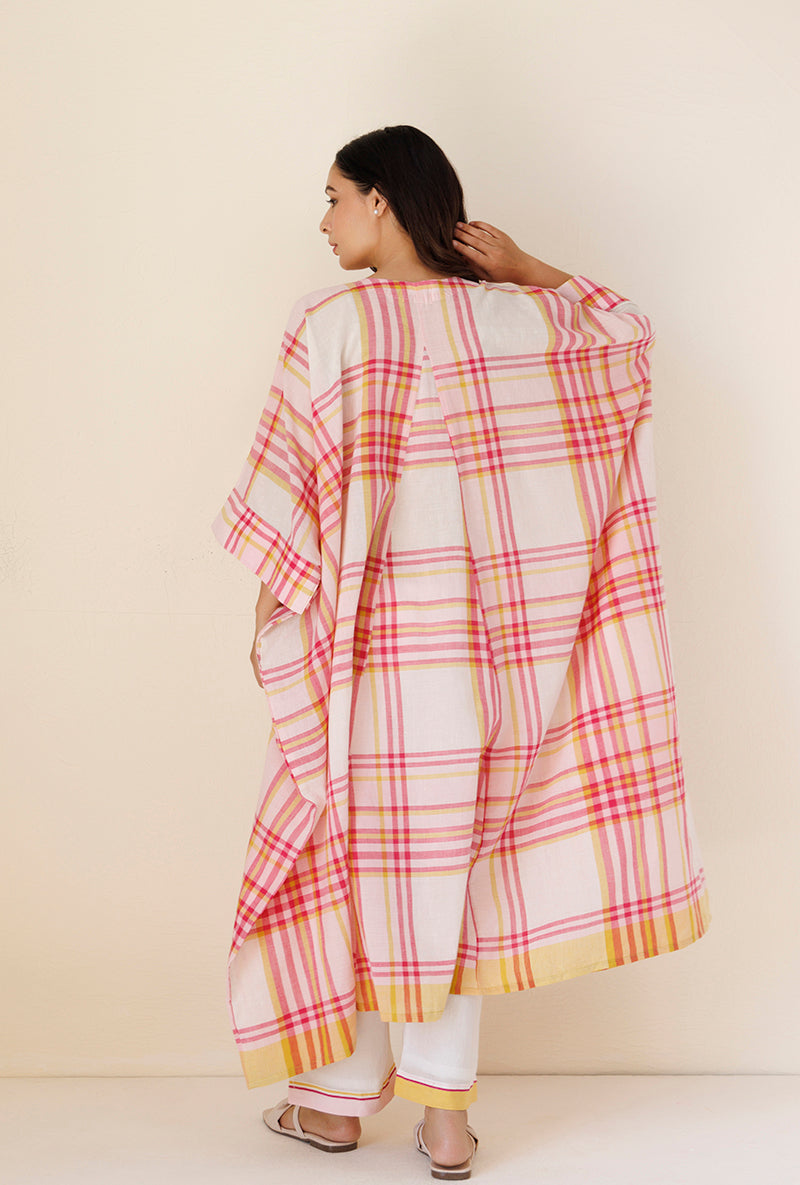 Pink Checks Kaftan Blush Co-Ord Set