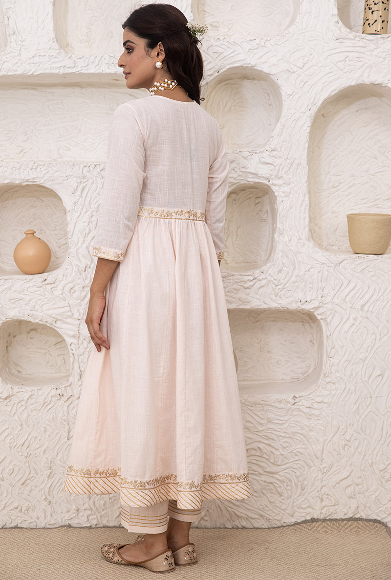 Powder Pink Bhopali Tahira Kurta Set